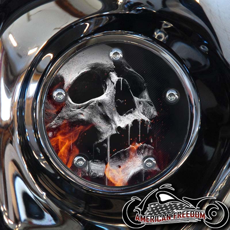 Custom Timing Cover - Flame Skull 2